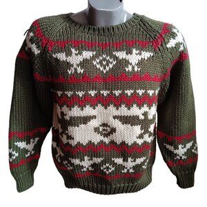 Medium Vintage Thunderbird Sweater 1990's Heavy Knit Southwestern